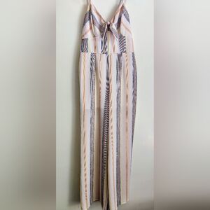 Womens Trixxi Wide Leg‎ Sleeveless Striped Romper - Large